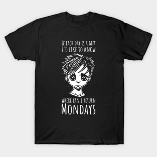 Funny Monday Blues For Men - vertical T-Shirt